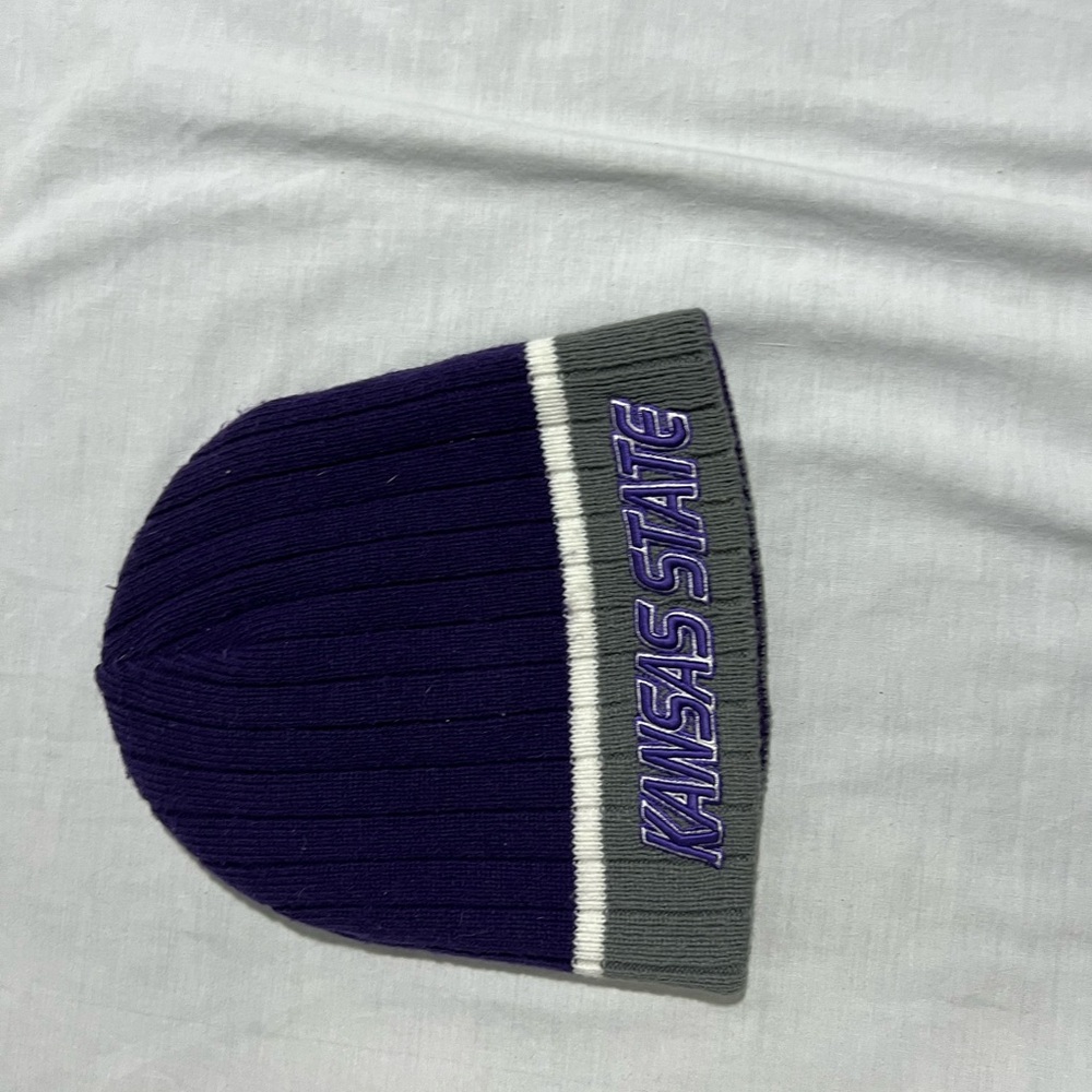 Reversible Purple and Gray Kansas State Beanie